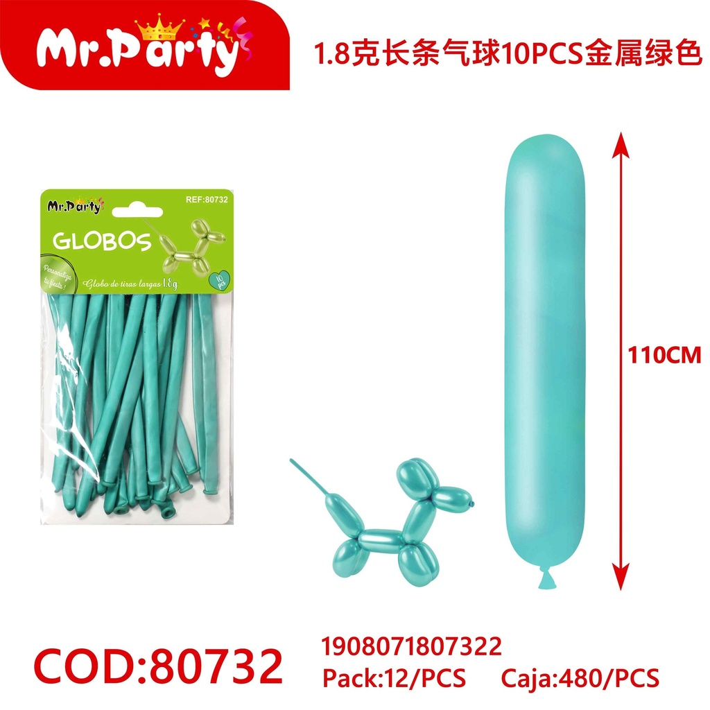 GLOBOS LARGOS METALIZADOS