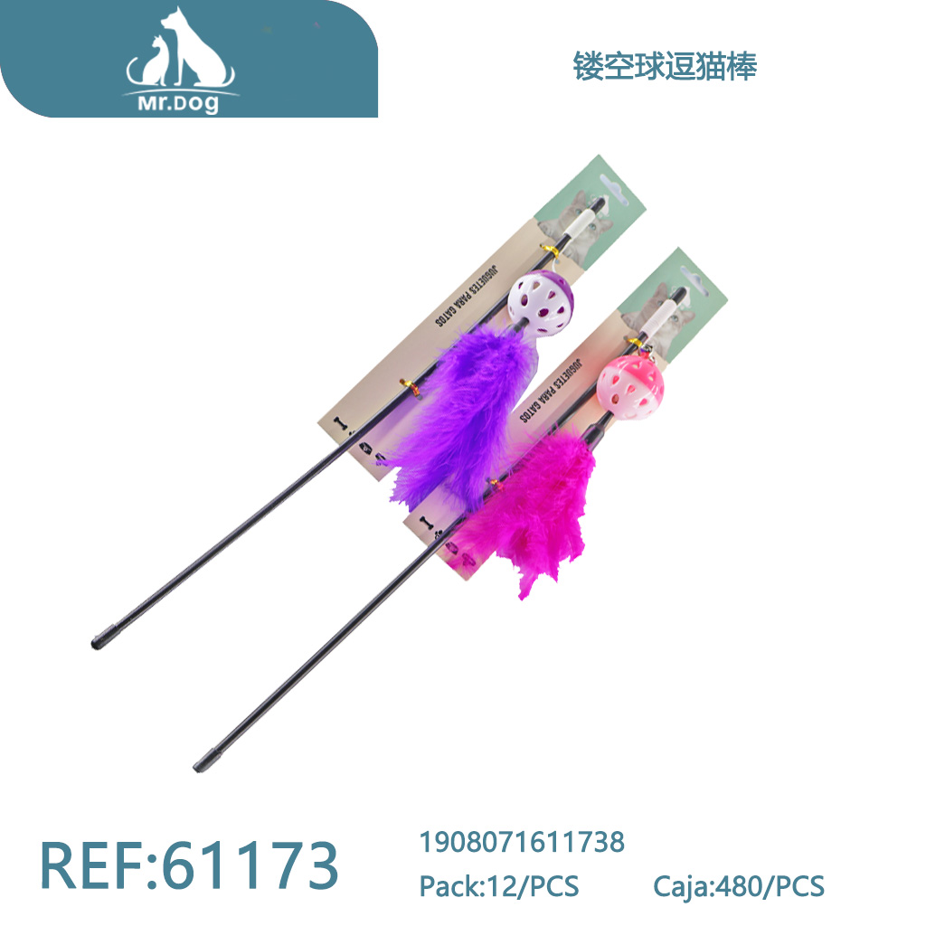 VARITA CON PELOTA HUECA PARA GATOS