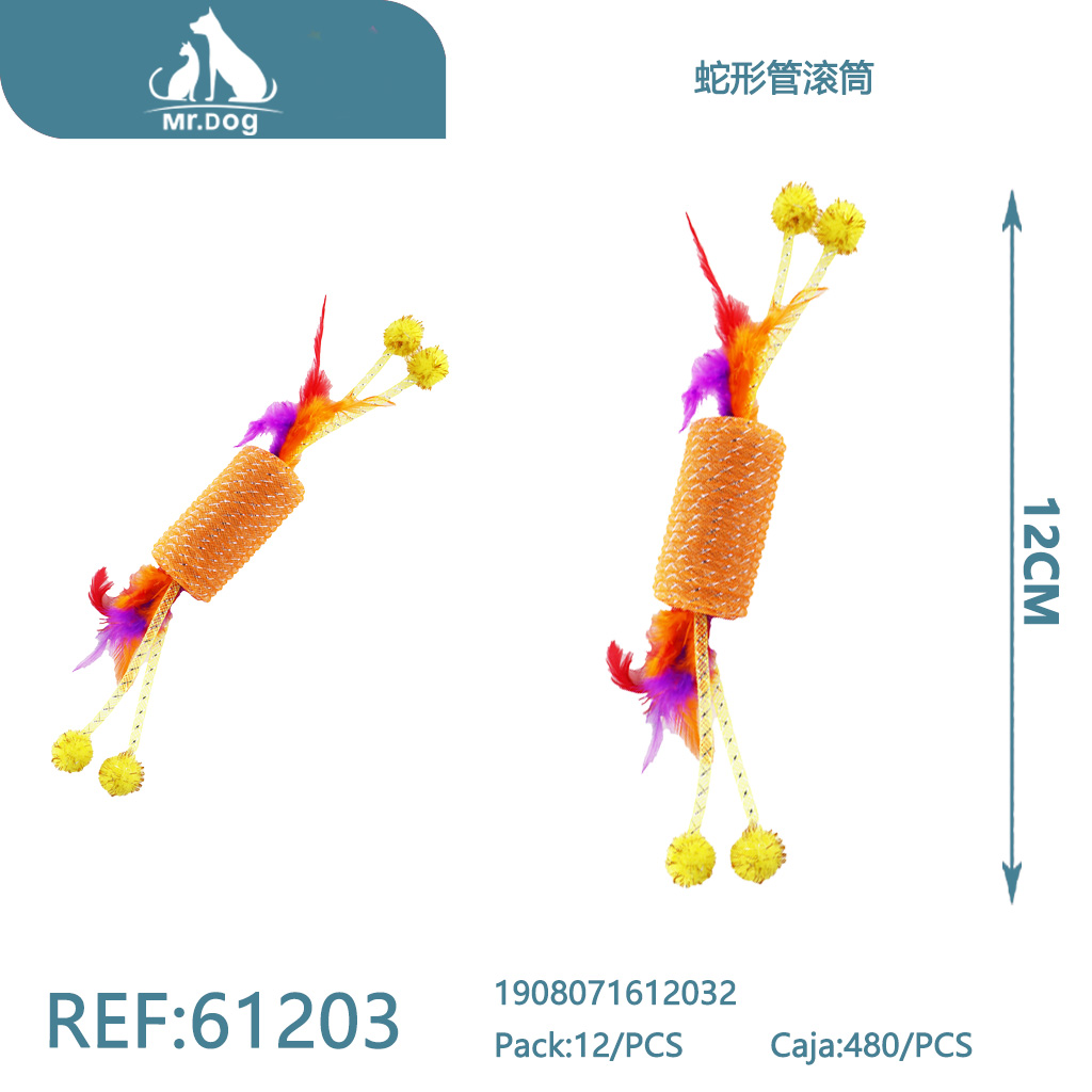 RODILLO CON TUBO SERPENTEANTE PARA GATOS