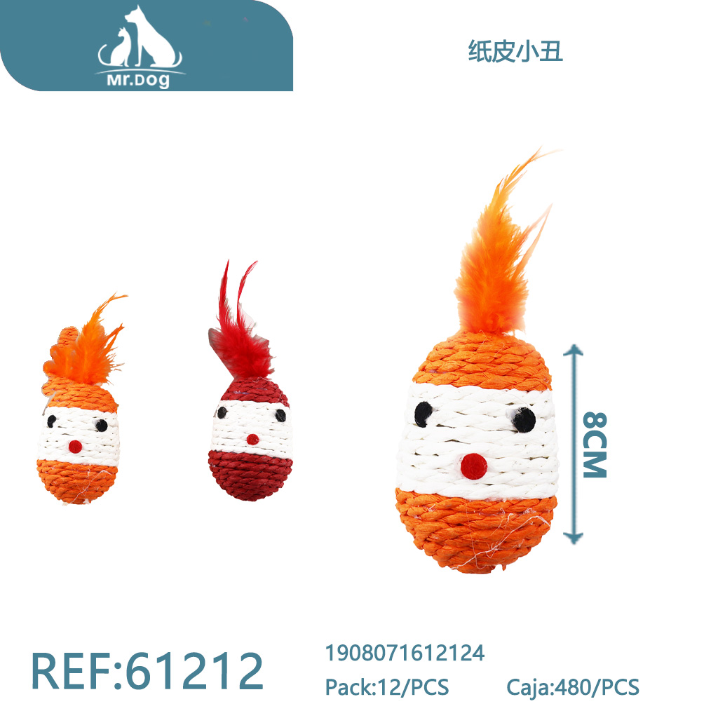 PAYASO DE CARTÓN PARA GATOS