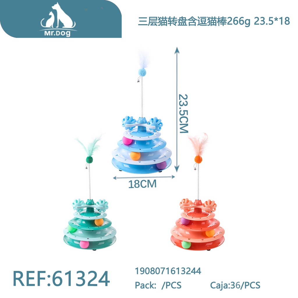 TORRE INTERACTIVA CON VARITA PARA GATOS