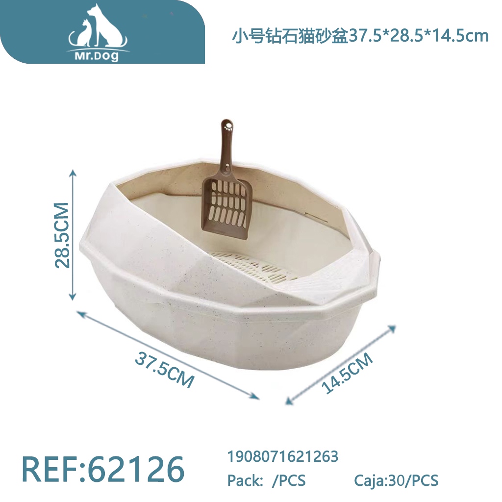 CAJA DE ARENA PARA GATOS CON DISEÑO DE DIAMANTE