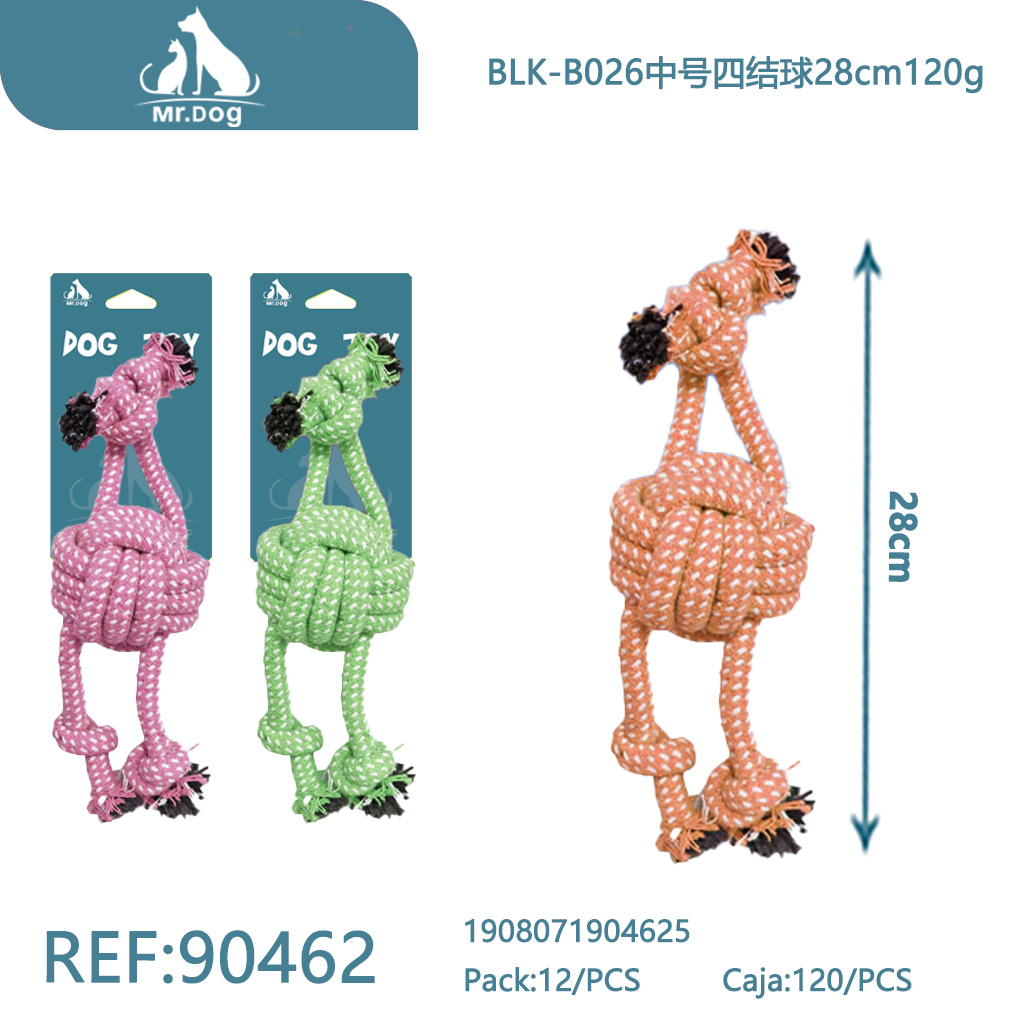 PELOTA CON CUATRO NUDOS PARA MASCOTAS