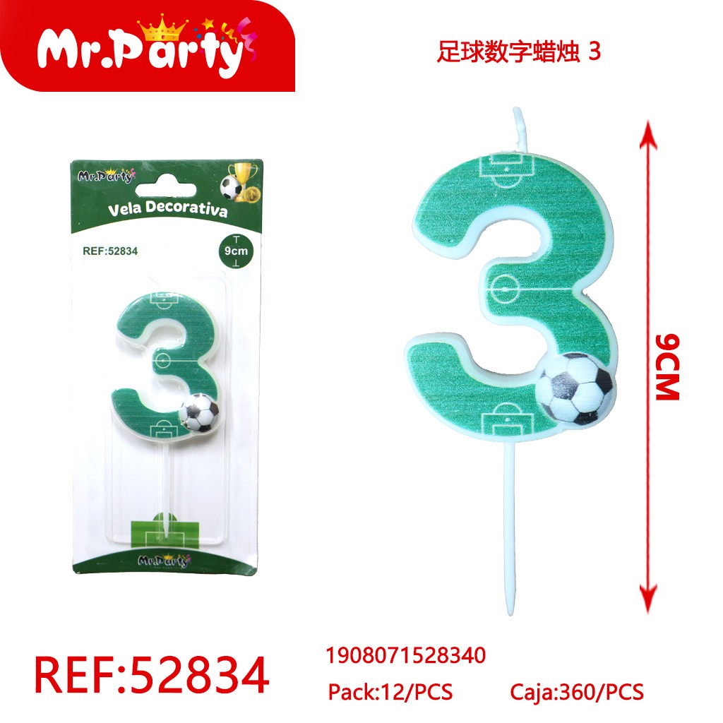 VELA DE NÚMERO DE FÚTBOL 3