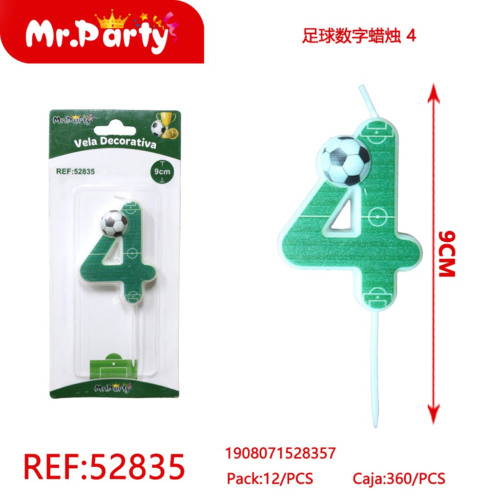 VELA DE NÚMERO DE FÚTBOL 4