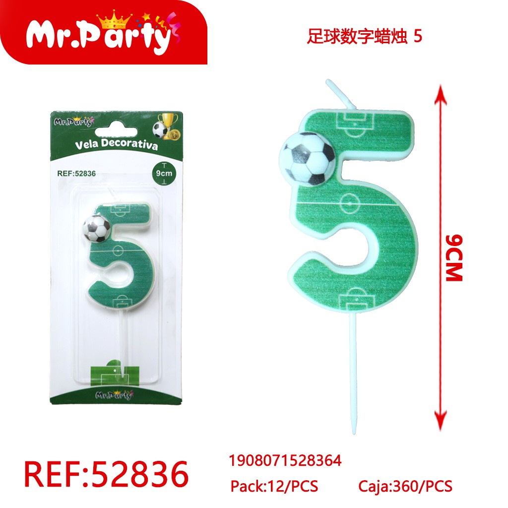 VELA DE NÚMERO DE FÚTBOL 5