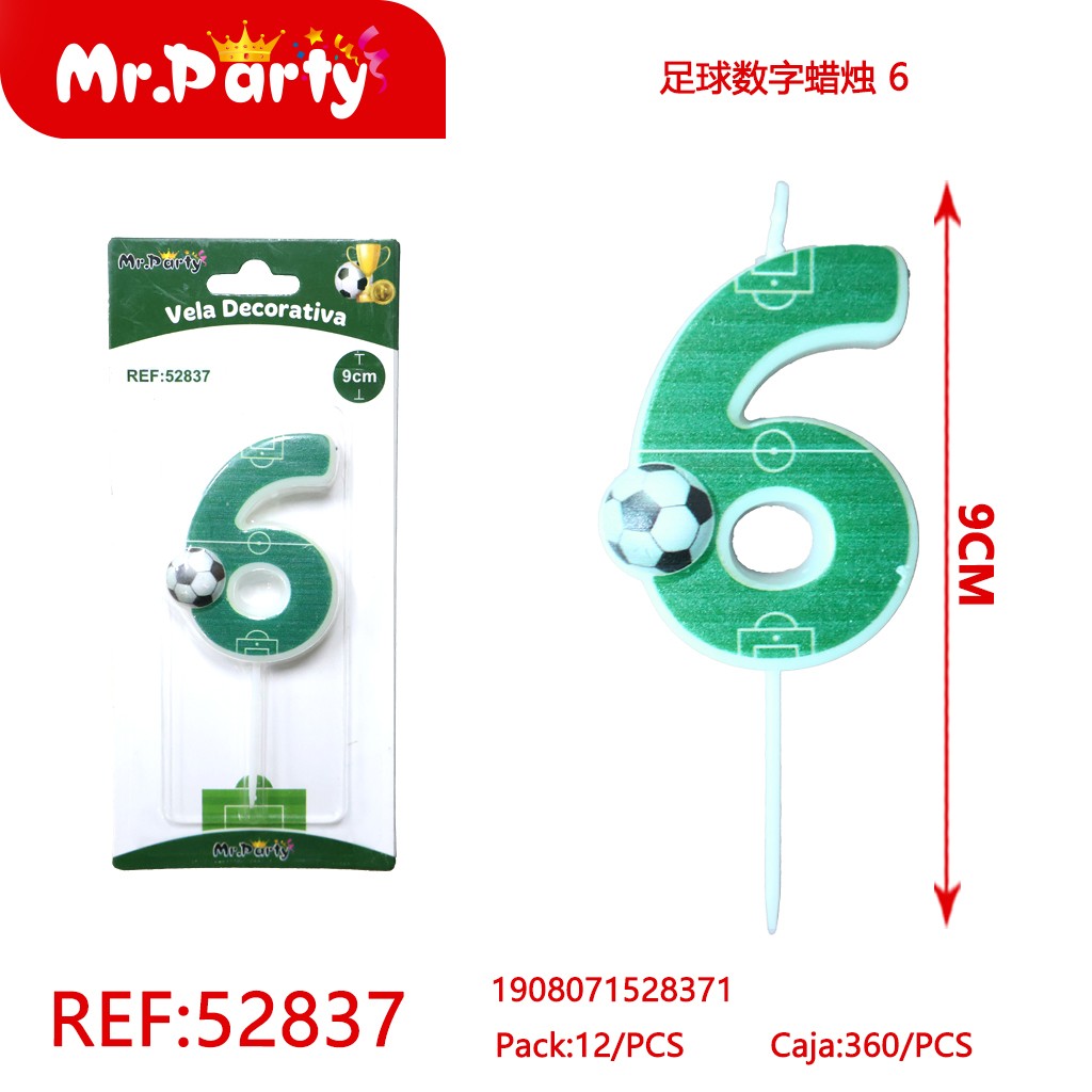 VELA DE NÚMERO DE FÚTBOL 6
