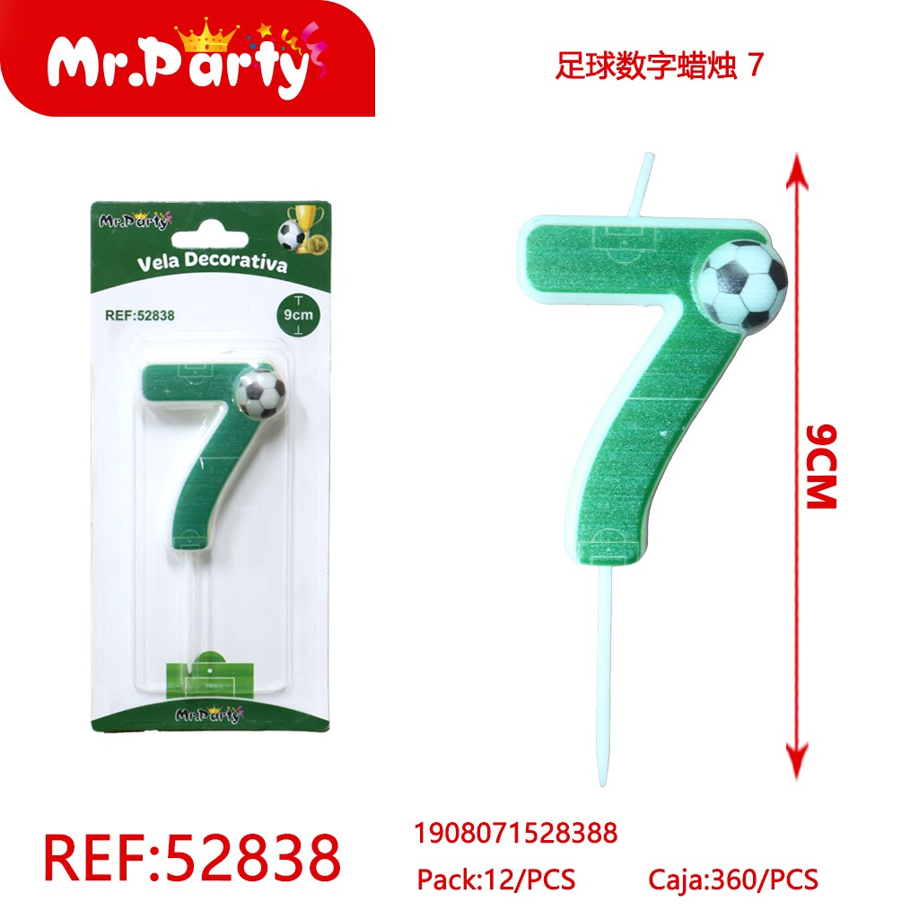 VELA DE NÚMERO DE FÚTBOL 7