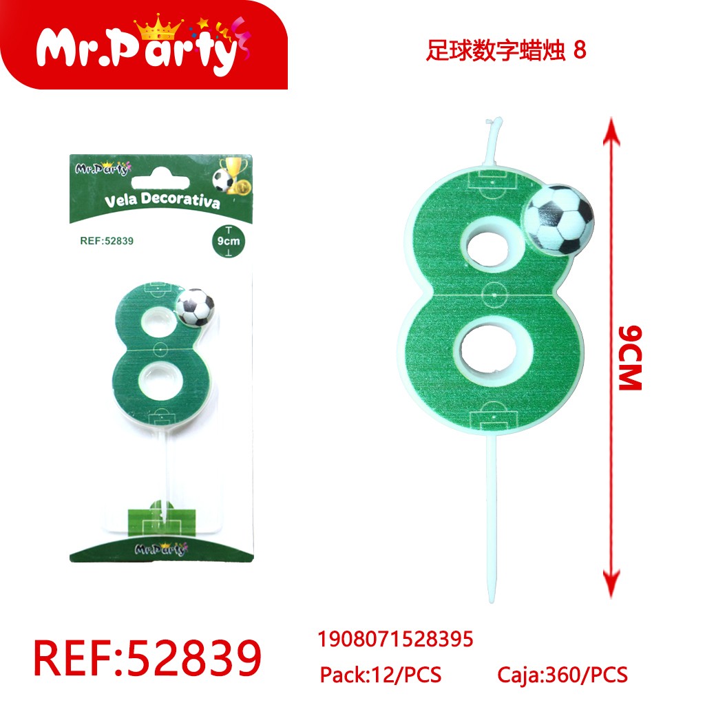 VELA DE NÚMERO DE FÚTBOL 8