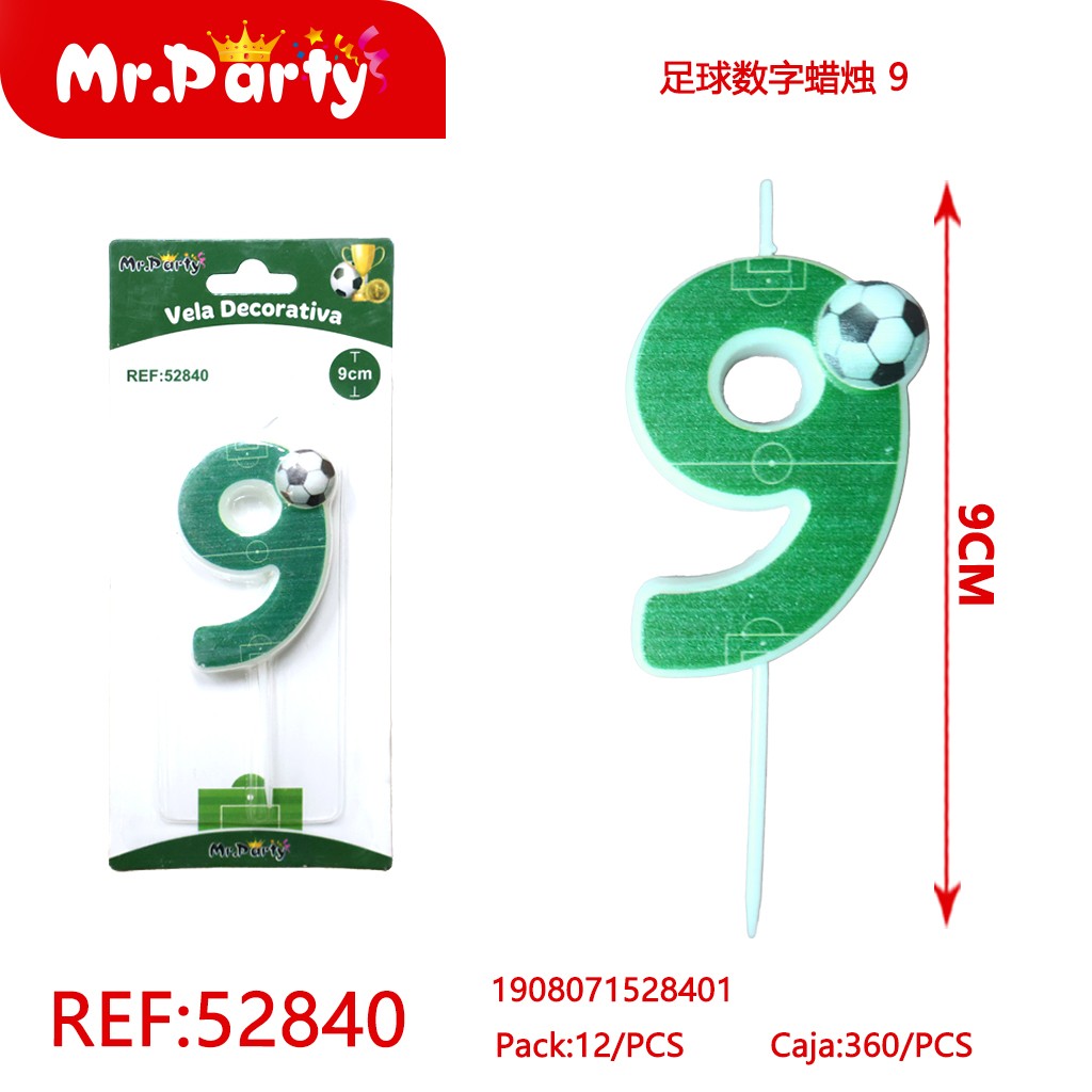 VELA DE NÚMERO DE FÚTBOL 9
